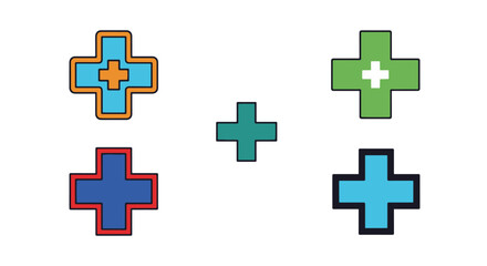 Obraz premium Hospital Cross Line modern dynamic color vector