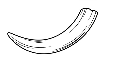 Detailed illustration of a curved ivory tusk, showcasing its natural form and texture. © izas