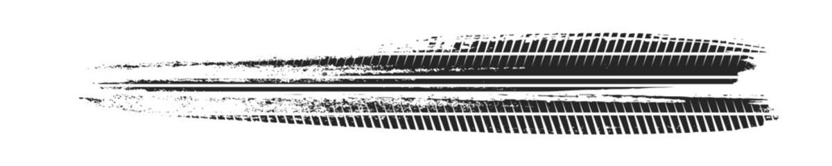 Tire tread marks, drift, motorsport, motocross, rally, tread mark with skid, grinding, splash effect. © PECAH