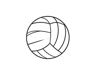 Volleyball outline illustration for coloring and creative projects.
