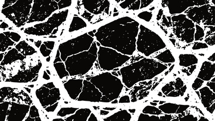 Obraz premium Black and white cracked marble texture background abstract natural stone surface pattern with irregular fracture lines