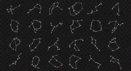 Collection of Constellation Diagrams on Dark Background. © Tuhin