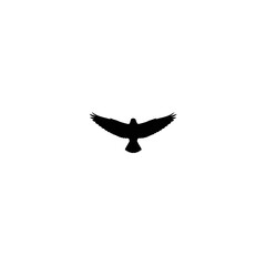 Obraz premium Minimalist Flying Bird Silhouette Graphic for Logo Design