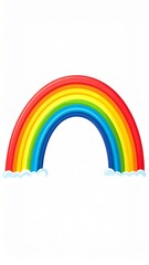 Obraz premium Pixelated Rainbow with Clouds on White Background Children's Graphic