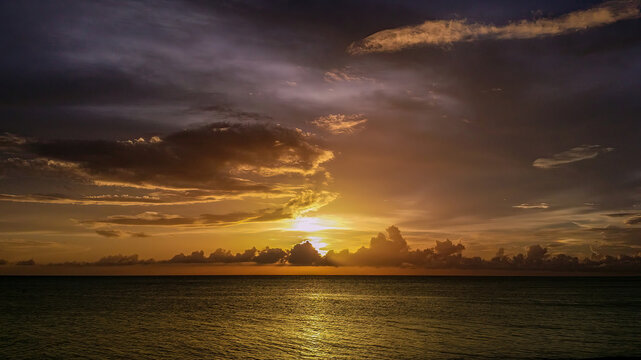 Sunset over West Bay Beach, Roatan, Honduras
