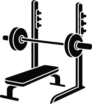 A weight bench with a barbell on it