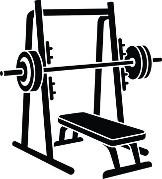 A smith machine with a bench for weightlifting