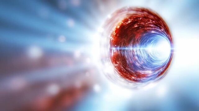 Tunnel of time: a cosmic wormhole or tunnel opens into an unknown dimension, inviting a journey through the wonders of space and time.