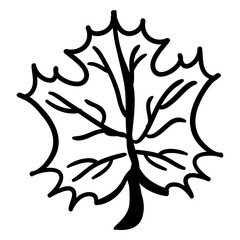 Naklejka premium Hand drawn stroke maple leaf