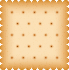 Square baked cookie. Tasty snack. Realistic chip