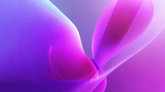 Abstract purple and blue waves smoothly flow and overlap each other in a soft glow