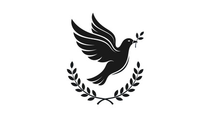 Obraz premium Flying dove with olive branch vector