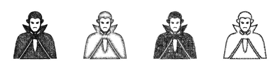 Obraz premium Sketch vampire icon design set