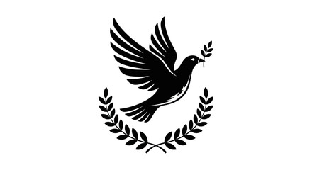 Flying dove with olive branch vector