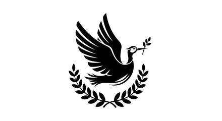 Obraz premium Flying dove with olive branch vector