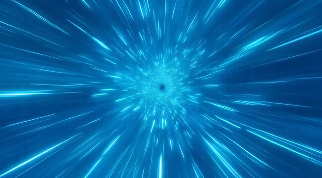 Abstract blue light speed, warp speed, hyperdrive, data stream background