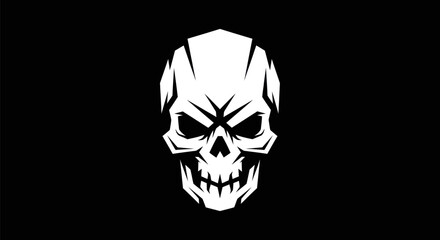 Obraz premium Graphic skull silhouette on black background