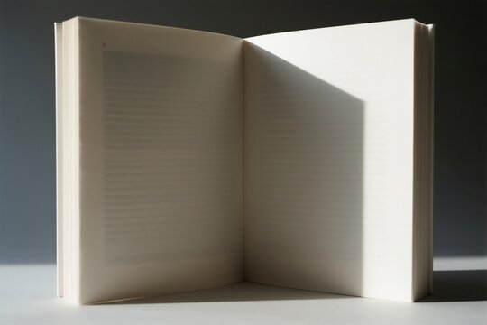 Open book with shadow on pages