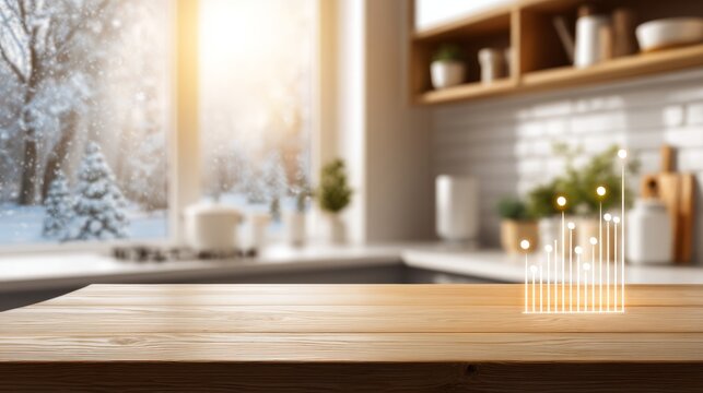 Modern Electric Kitchen with Graph Indicator Overlay for Contemporary Design
