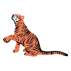 Tiger paw filled stroke © Vexels