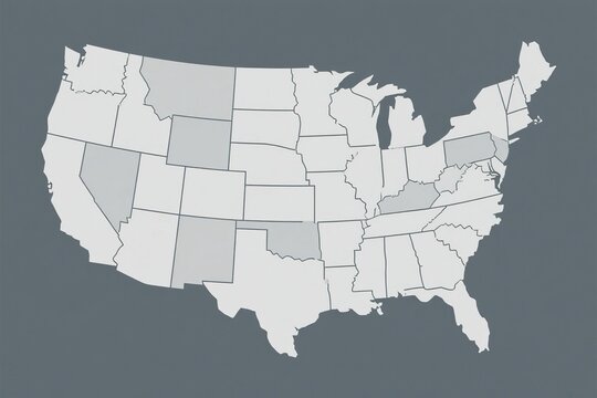 Map of United States with highlighted states