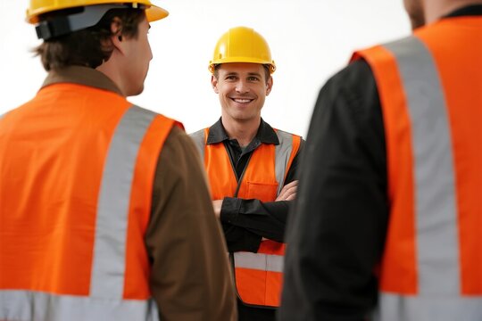 Construction workers in safety gear
