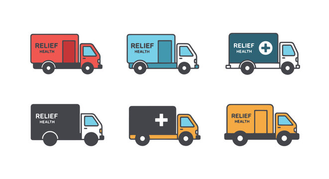 Relief Health Truck creative modern art vector