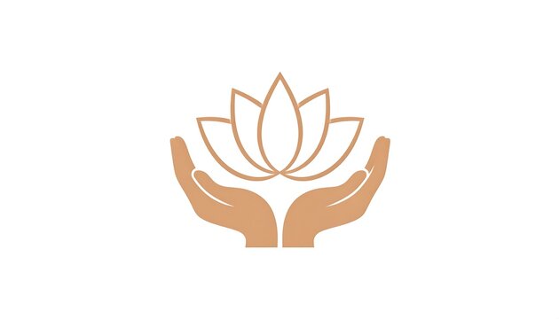Hands holding a lotus flower, a symbol of peace and tranquility.