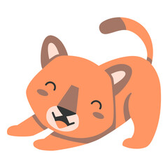 Cougar stretching semi-flat © Vexels