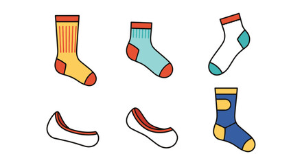 Sports Socks Line art vector soft color design