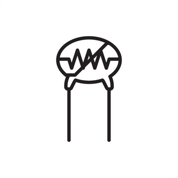 Varistor icon featuring a voltage-dependent resistor design with a diagonal line symbol inside a disc. Perfect for electronic circuit schematics, surge protection diagrams, and technical documentation