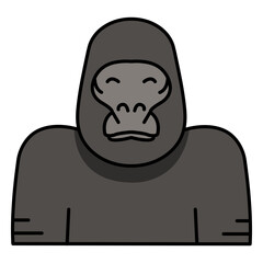 Simple color stroke gorilla head © Vexels