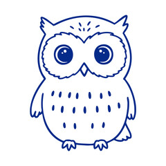 Fototapeta premium A cute cartoon owl illustration with big eyes and a simple design
