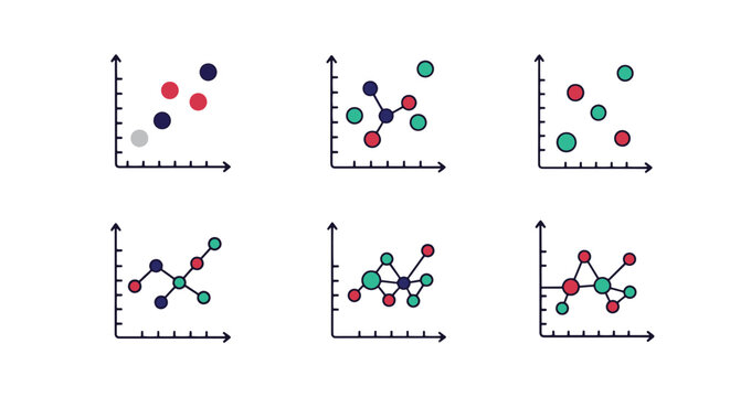 Scatter Plot Line colorful design illustration