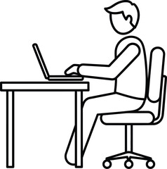 Person sitting at a desk working on a laptop