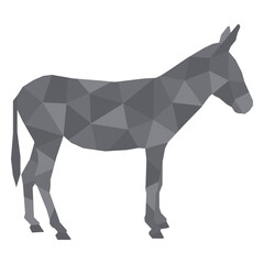 Obraz premium Standing color polygonal donkey