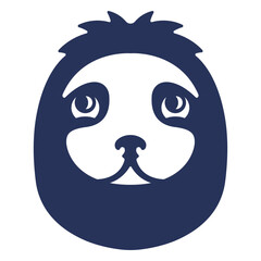 Filled stroke sloth head © Vexels