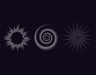 Abstract Circular Dot Patterns with Radial and Spiral Designs