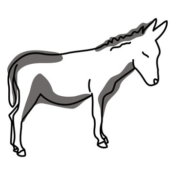 Semi colored color stroke donkey