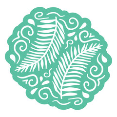 Obraz premium Palm tree leaves cut out