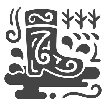 Ornamental rain boot cut out