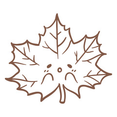 Fototapeta premium Cute leaf stroke