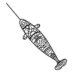 Swimming narwhal mandala © Vexels