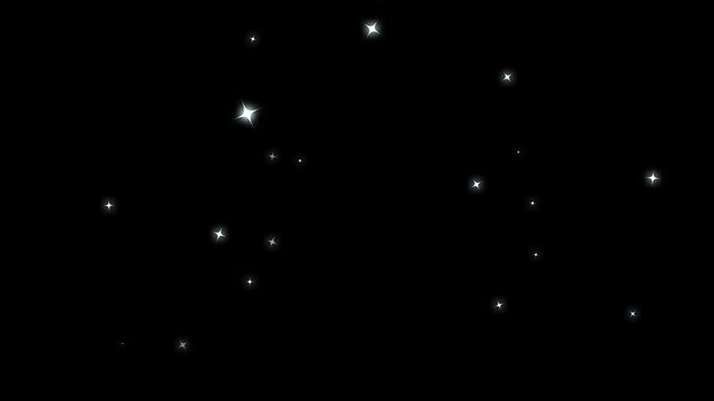 Shimmering glitter sparkle animation, fairy dust glitter sparkle trail 4k, glowing twinkle stars effect, shiny particle star trail, elegant star line animation, seamless loop overlay on black screen