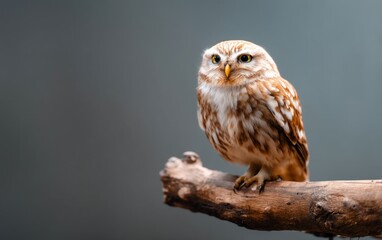 Owl Perched Gracefully on Broken Branch Under a Stormy Sky