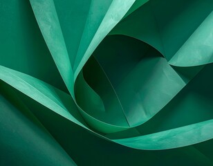 Obraz premium Abstract background of elegant green fabric folds and shadows with soft lighting for luxury fashion branding and sophisticated textile design theme