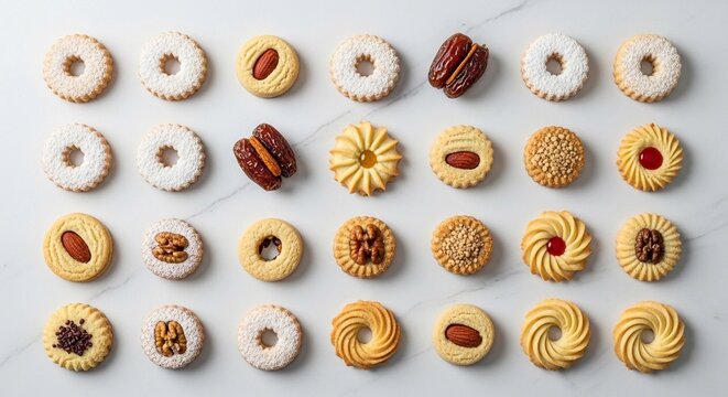 Assortment of Traditional Middle Eastern Cookies