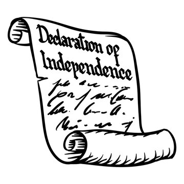 Declaration of independence scroll hand drawn