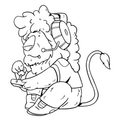 Lion wild animal gamer character © Vexels