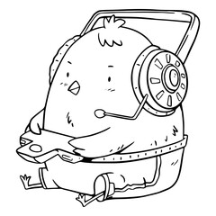 Chick farm animal gamer character © Vexels